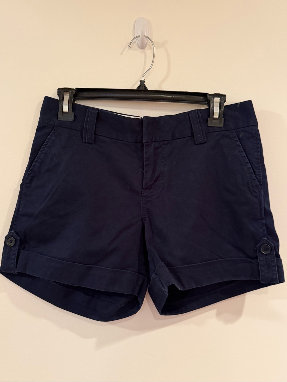 Banana Republic Classic Navy Women's Cotton Roll-Cuff Shorts